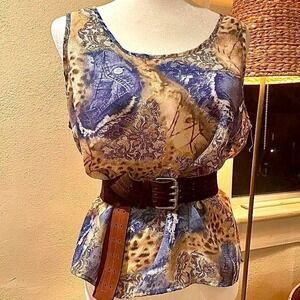 Indie artsy print blouse